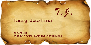 Tassy Jusztina névjegykártya